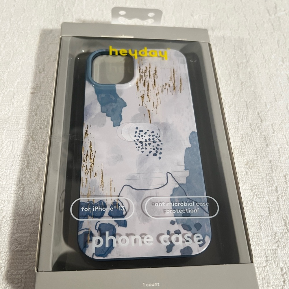 heyday Antimicrobial Phone Case For Apple iPhone 13 Blue Abstract Floral blue